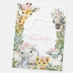 Meisje Safari Babydeken Fleece Deken