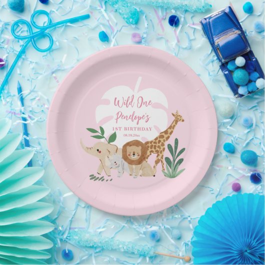 Meisje Safari Verjaardagsfeestje Papier Borden Papieren Bordje (Feest)