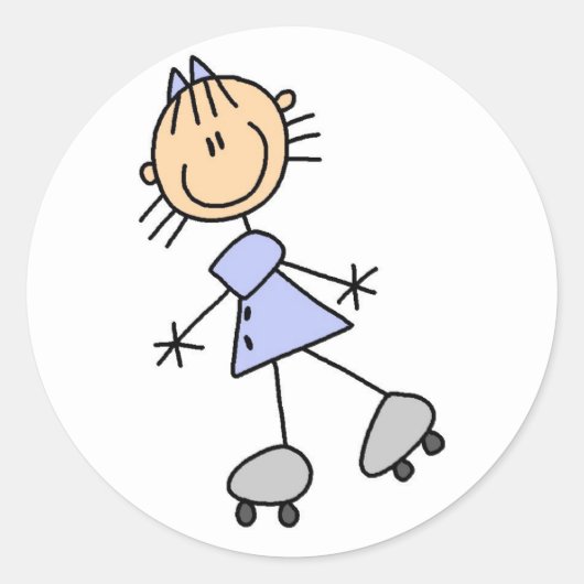 Meisje Schaatsen Stickers Sticker (Voorkant)
