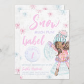 Meisje schaatsen verjaardag kaart (Voorkant / Achterkant)