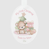 Meisje Schattige Baby's Eerste Kerst Ornament Acry (voorkant)