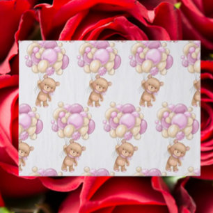 Meisje Schattige Beren ballon inpakpapier