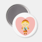 Meisje Scout Brownie - Blond Magneet (Voorkant / Achterkant)