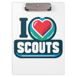 Meisje scouting in hart scouts klembord