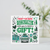 Meisje Scouting Troop Vakantie Kaart (Staand voorkant)