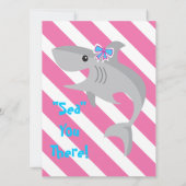 Meisje Shark Bite Uitnodigen - 9e Verjaardagsfeest Kaart (Achterkant)