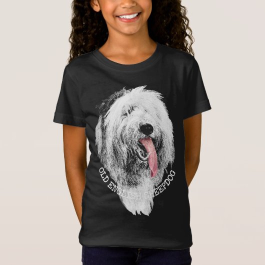 Meisje Sheepdog Puppy Dog T-shirts en geschenken (Voorkant)