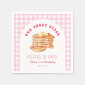 Meisje Short Stack Pannenkoeken Ontbijt Verjaardag Servet (Voorkant)