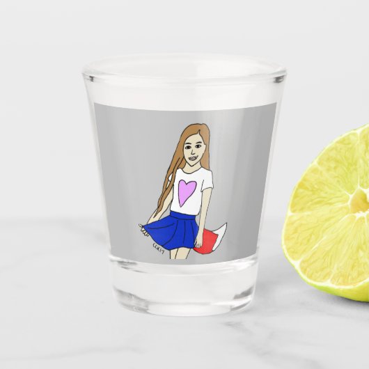meisje shot glas (Voorkant)
