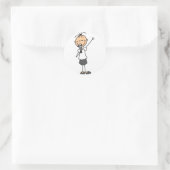 Meisje Singer Stick Figuur Stickers Sticker (Tas)