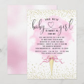 Meisje Sip and See Cotton Snoep Baby shower Kaart (Voorkant / Achterkant)