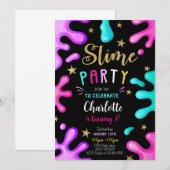 Meisje Slime Party Verjaardag Kaart (Voorkant / Achterkant)