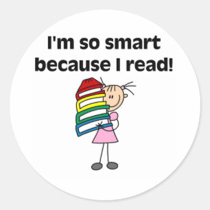 Meisje Smart omdat ik las Ronde Sticker
