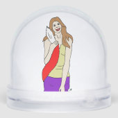 meisje sneeuwbol (Achterkant)