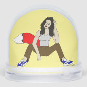 meisje sneeuwbol (Achterkant)