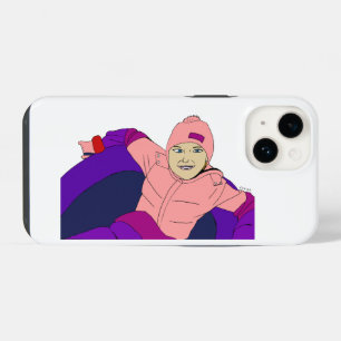 Meisje sneeuwtube iPhone 14 hoesje