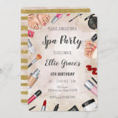 Meisje Spa make-up verjaardagsfeestje Kaart (Voorkant / Achterkant)