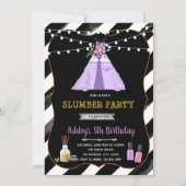 Meisje spa slaapfeestje kaart (Voorkant)