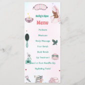 Meisje Spa Verjaardagsfeestje Menu (Voorkant)