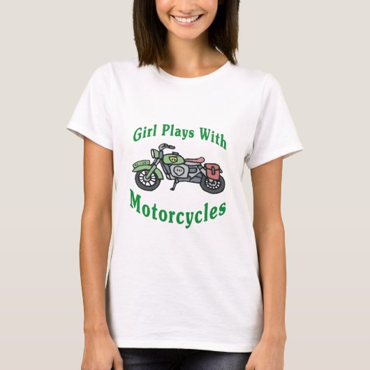 Meisje speelt met motorfietsen t-shirt (Voorkant)