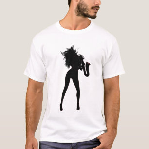 Meisje Spelen Saxuphone T-Shirt Jazz Muziek