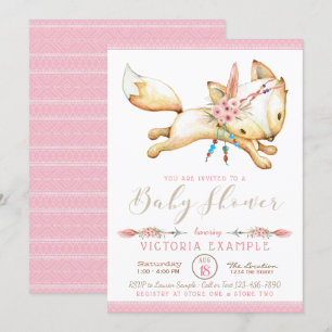 Meisje Stamvos Baby Shower Uitnodigingen