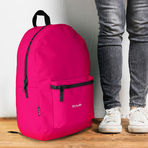 Meisje Stijlvolle Neon Hot Roze Modern Naar School Bedrukte Rugzak