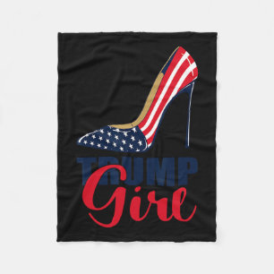 Meisje Stilettos Hoge Heel Amerikaanse vlag Trump Fleece Deken