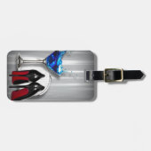 meisje stilletos , martini cocktailparty bagagelabel (Voorkant horizontaal)