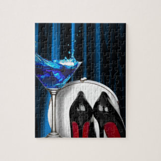 meisje stilletos , martini cocktailparty legpuzzel