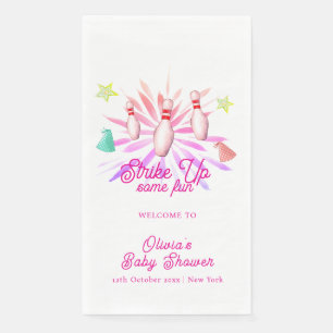 Meisje Strike Up Bowling Baby Shower Welkom Servet