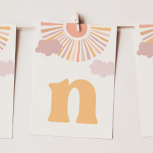 Meisje Sun ONE Hoge Stoel Banner - Letter "N" Kaart