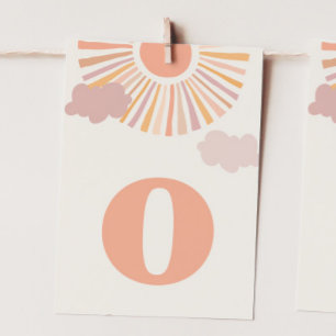 Meisje Sun ONE Hoge Stoel Banner - Letter "O" Kaart