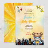 Meisje superheld Baby shower Kaart (Voorkant / Achterkant)