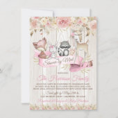 Meisje Sweet Woodland Baby shower per post Kaart (Voorkant)
