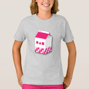 Meisje T-Shirt Melkdoos Cirkel, Driehoek & Vierkan