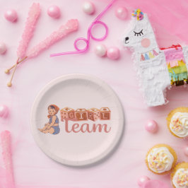 meisje team babyshower papieren bordje