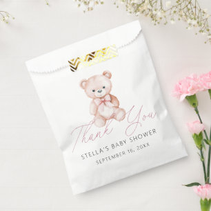 Meisje teddybeer bedankt babyshower bedankzakje