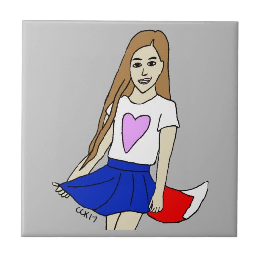 meisje tegeltje (Voorkant)