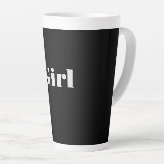 Meisje Tekst Naam Zwart Kleur Achtergrond Latte Mo Latte Mok (Rechterhoek)