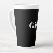 Meisje Tekst Naam Zwart Kleur Achtergrond Latte Mo Latte Mok (Linkerhoek)