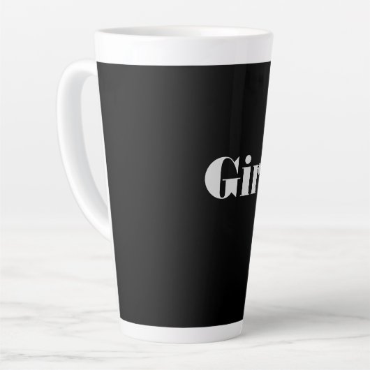 Meisje Tekst Naam Zwart Kleur Achtergrond Latte Mo Latte Mok (Linkerhoek)