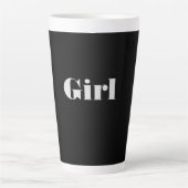 Meisje Tekst Naam Zwart Kleur Achtergrond Latte Mo Latte Mok (Voorkant)