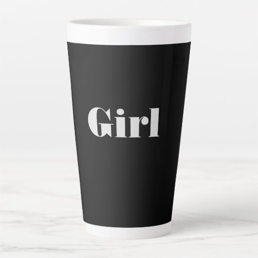 Meisje Tekst Naam Zwart Kleur Achtergrond Latte Mo Latte Mok (Voorkant)