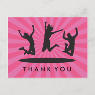 Meisje Trampoline Bounce Huis Verjaardag Dank u Briefkaart