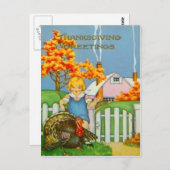 Meisje & Turkije Briefkaart (Voorkant / Achterkant)