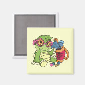 Meisje Turtle Golfer Tshirts en geschenken Magneet (Voorkant / Achterkant)