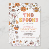 Meisje Twee Spooky Retro Halloween Verjaardag Kaart (Voorkant / Achterkant)