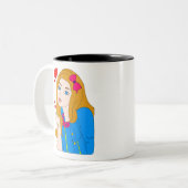 meisje tweekleurige koffiemok (Voorkant links)