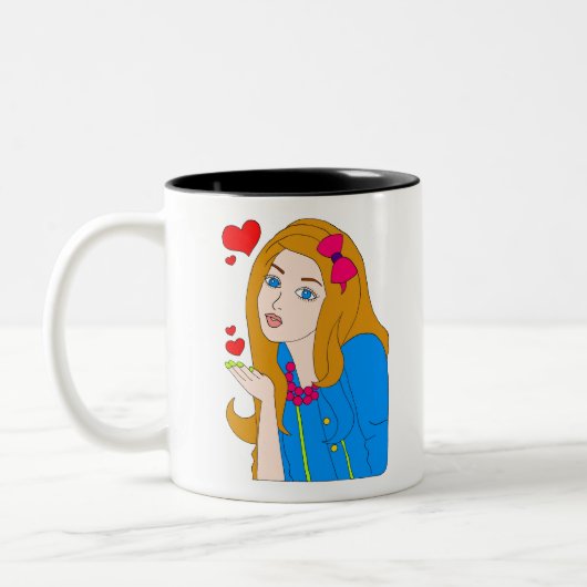 meisje tweekleurige koffiemok (Links)